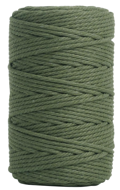 Natural Color Macrame Cord 4 mm x 109yards, Colored Macrame Rope, 4 Strand Twisted Cotton Rope Macrame Yarn, Colorful Cotton Craft Cord for Wall Hanging, Plant Hangers, Crafts, Knitting